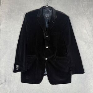 Vintage Versace Corduroy Blazer Black 3 Button Italy Mens Sport Coat